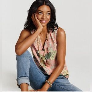 Cabi tropical print sleeveless top style #5351 size medium